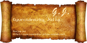 Gyurcsánszky Júlia névjegykártya